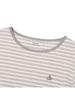 KIRSH Cherry Stripe Round Neck Long Sleeve Top [Melange Grey]