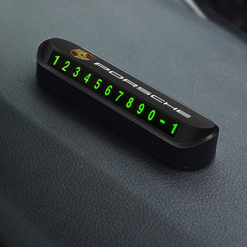 1Pcs Car Temporary Parking Card Phone Number Card Plate Sticker For Porsche Boxster Cayenne Panamera Macan Cayman 911 918 996 917 991