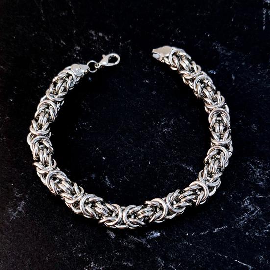 Браслет-цепочка унисекс византийский с застежкой-карабином, металлический полированный, толстый, легкий, хип-хоп, наручные украшения, шопинг, работа, вечеринка, свидание