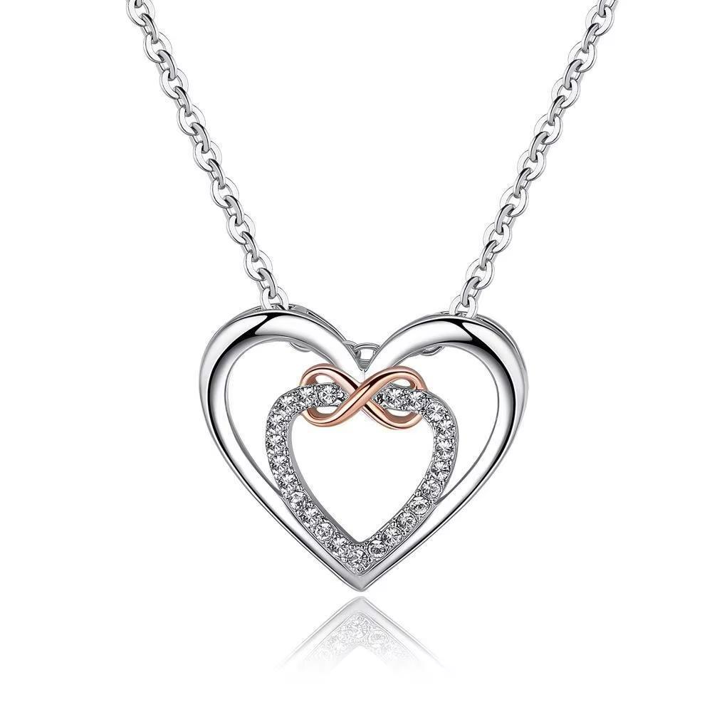 New Heart Chains Necklace Infinite Love Memorial Mothers Day Gift Personalized Clavicle Fashion Jewelry