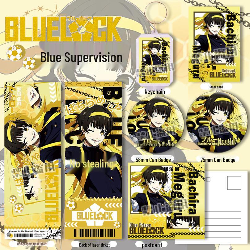 Брелок-значок Хиори Йо из Blue Lock: Фан-мейд голографический билет, открытка, закладка, подарок по аниме