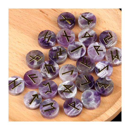Набор из 25 шт. искусственных хрустальных агатовых рунных камней, руны алфавита, круглый набор, камень на скандинавском германском языке для колдовства, гадания