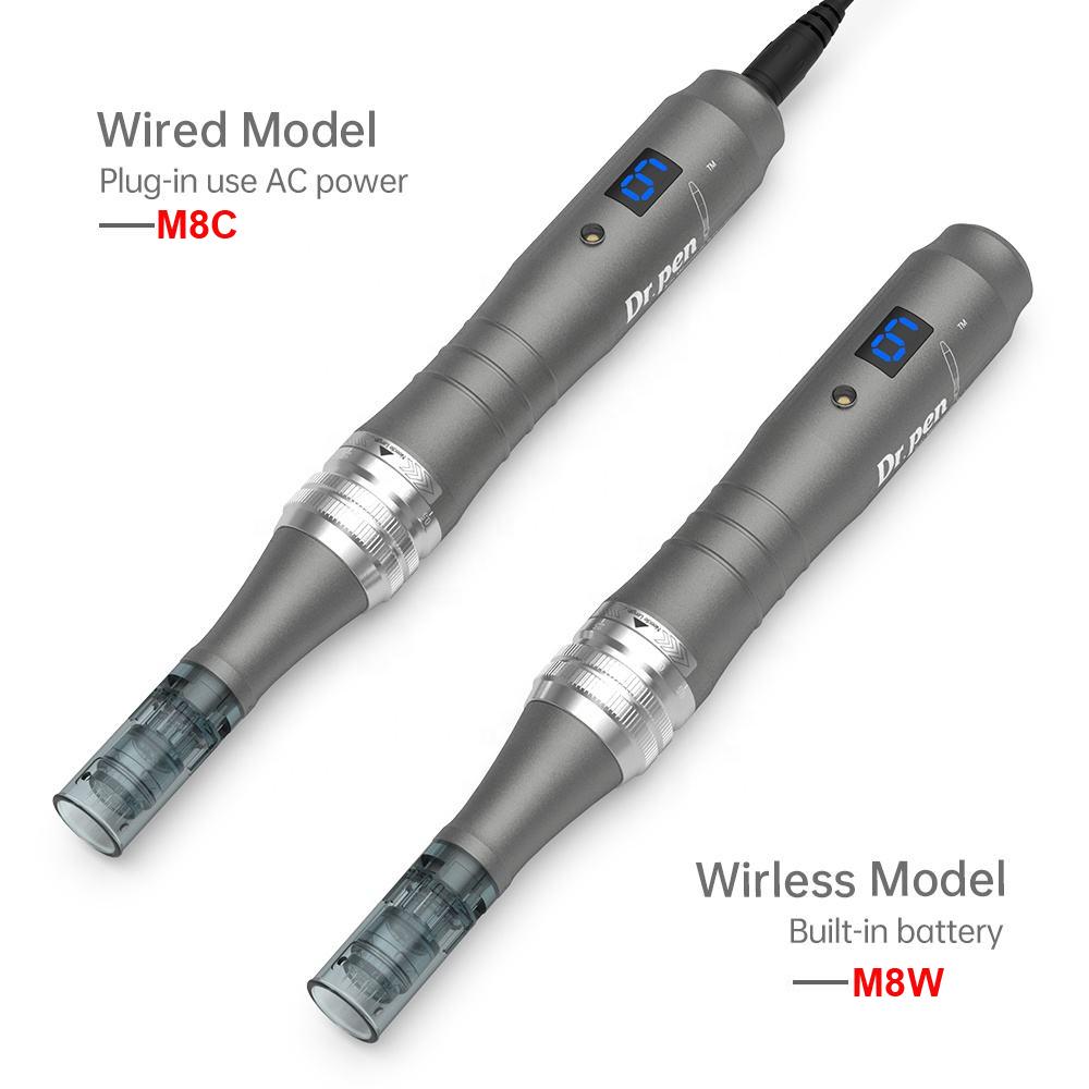 Dr.Pen M8W Перезаряжаемая ручка с микроиглами для мезотерапии, набор для ухода за кожей с 12 шт. картриджами, роликами для дермы, MTS, профессиональное устройство для салона красоты