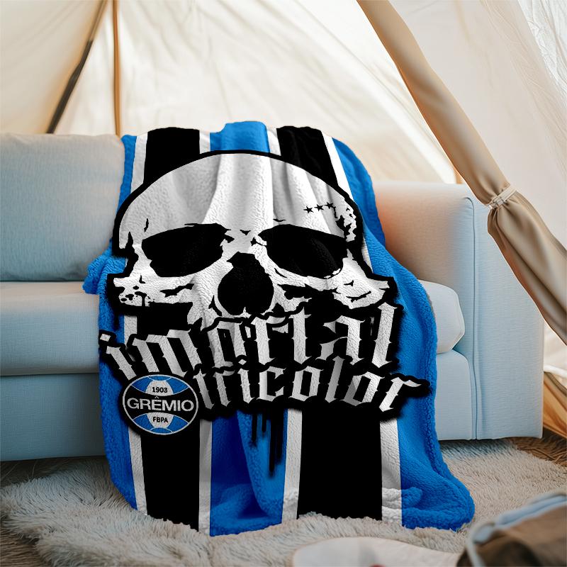 Grêmio logo printed blanket—lightweight,soft,warm;versatile blanket all seasons—perfect as &air-conditioning throw,nap blanket
