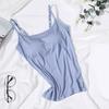 Adjustable Straps Sleeveless Solid Color Bra Vest Women Padded Sling Casual Bra Tank Top