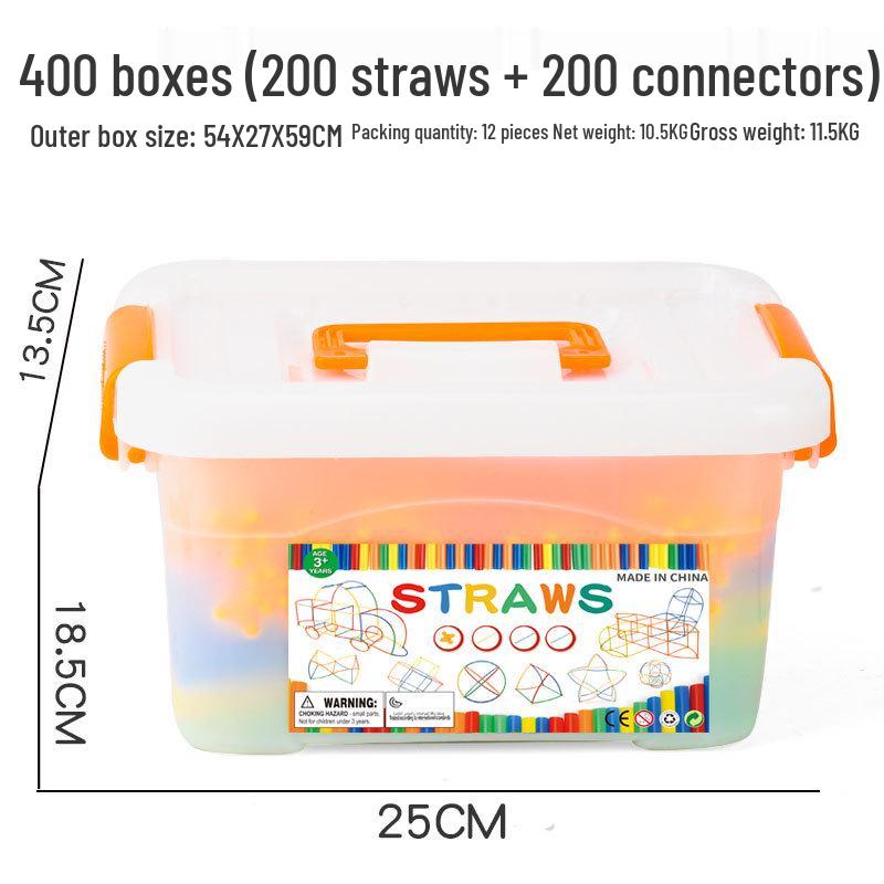 Детские 4D сцепляющиеся соломинки-конструктор для сборки в детском саду