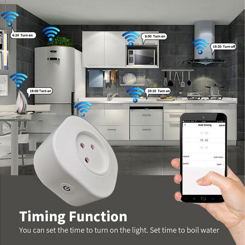 16А Умная Wi-Fi розетка для Израиля Умная беспроводная Wi-Fi розетка Работает с Alexa Google Home Assistant Приложение Tuya SmartLife