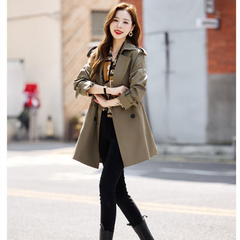 Windbreaker Coat for Women Spring and Autumn 2024 New Mid-length Niche Slim Temperament Casual Coat