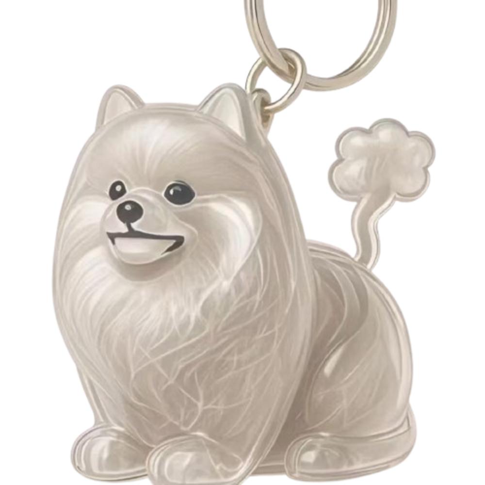 Transparent Pet Hair Keychain Dog Shape Puppy Pendants Cartoon Dog Hair Storage Box  Jewelry Gift