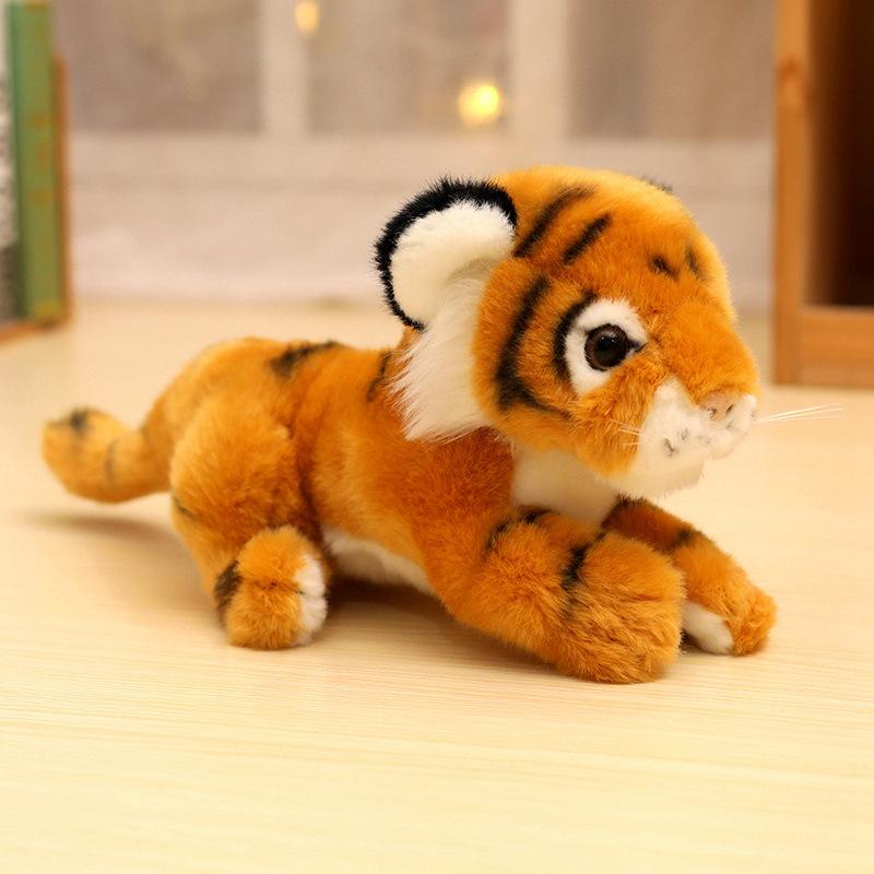 Simulation Little Tiger Doll Cute Sitting Position White Tiger Plush Toy Doll Children's Rag Doll Sleeping Pillow Gift