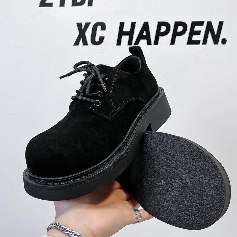 Низкие рабочие туфли, мужские и женские туфли на толстой подошве для повседневной носки, модные туфли Дерби на шнуровке, старые 14706-A
