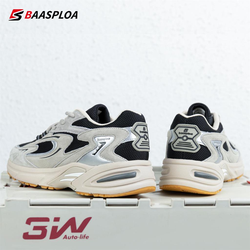 BAASPLOA Мужские дышащие кроссовки из кожи и сетки