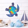 Yousheng Metal Sea Animal Wall Decoration Colorful Turtle Fish Seahorse Crab Wall Art Home Bedroom Living Room Bathroom Wall Decorative Sign