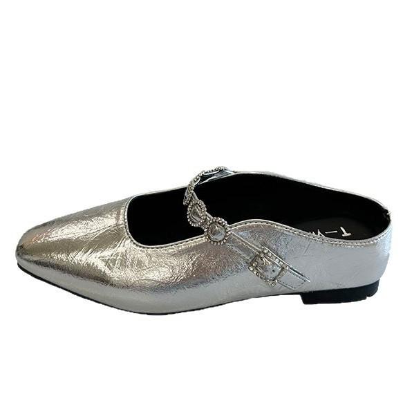 French Inner Heightening Bag Head Half Slippers Women's Summer Outer Wear 2025 New One-pedal with Skirt Single Shoes Cool Slippers