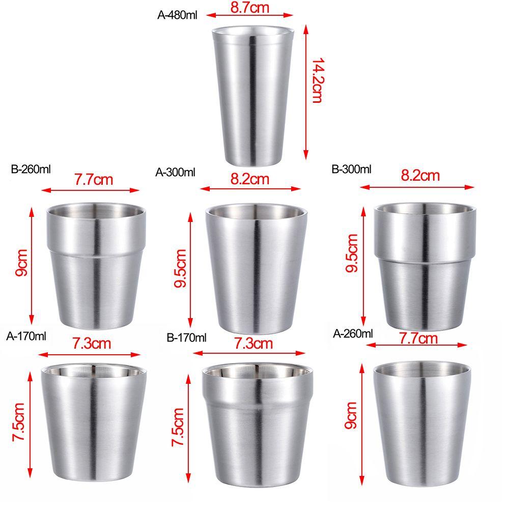 Портативная посуда для холодных напитков, кружка для кофе с двойными стенками, чашка из нержавеющей стали, чайные чашки, кувшин для воды