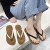 2024 Summer Fashion Outside Flip-flops Korean Version of Students Simple Non-slip Slip-on Beach Slippers Womens Shoes