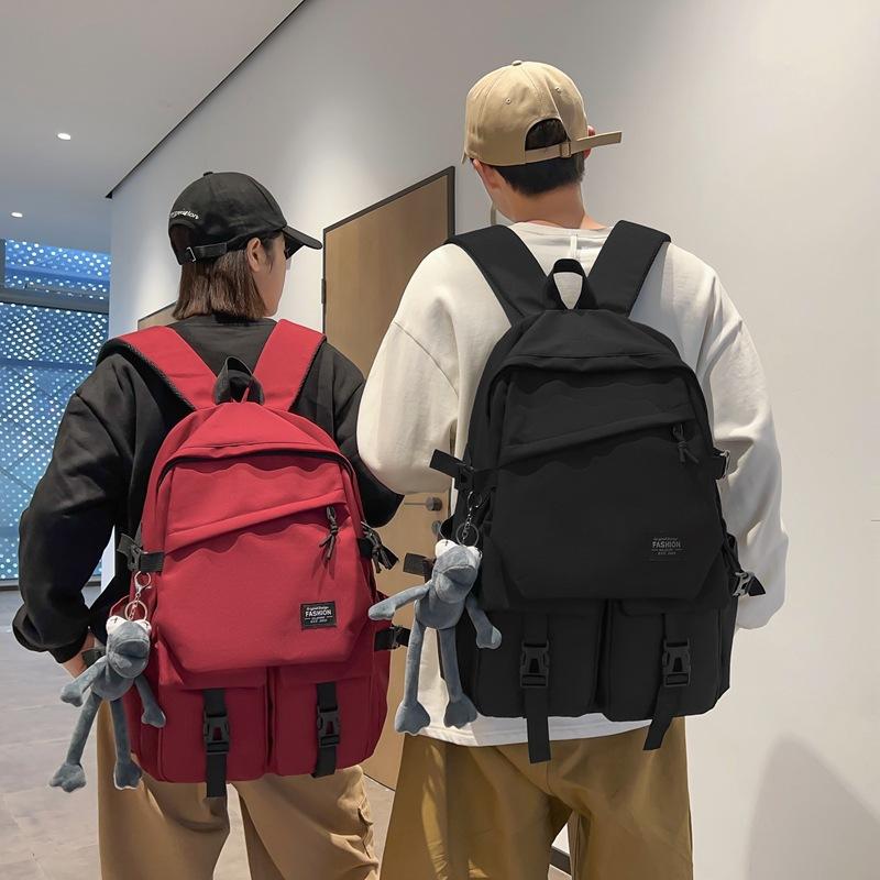 Женский рюкзак в стиле кампуса, однотонный мужской рюкзак, студенческий школьный рюкзак большой емкости