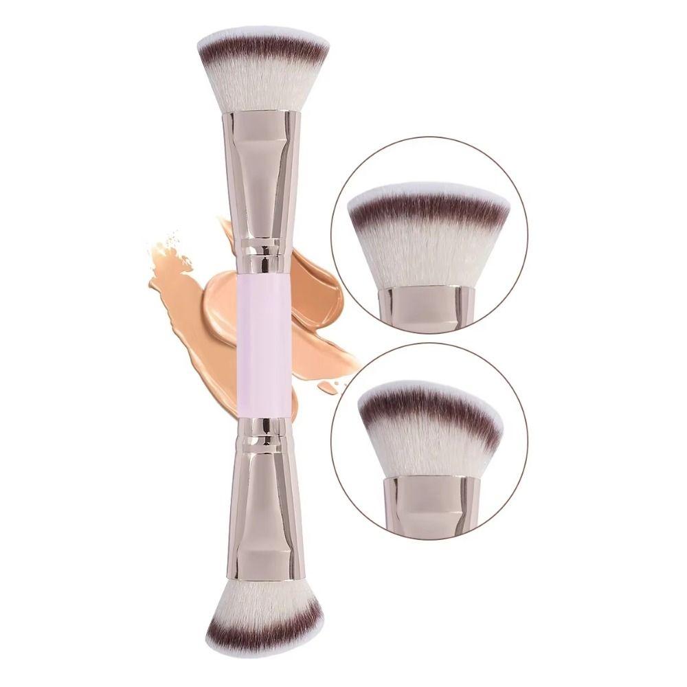 2/4/5Pcs Flat Top Dual-ended Makeup Brushes Soft Bristle Foundation Brush Set  Beginner Makeup
