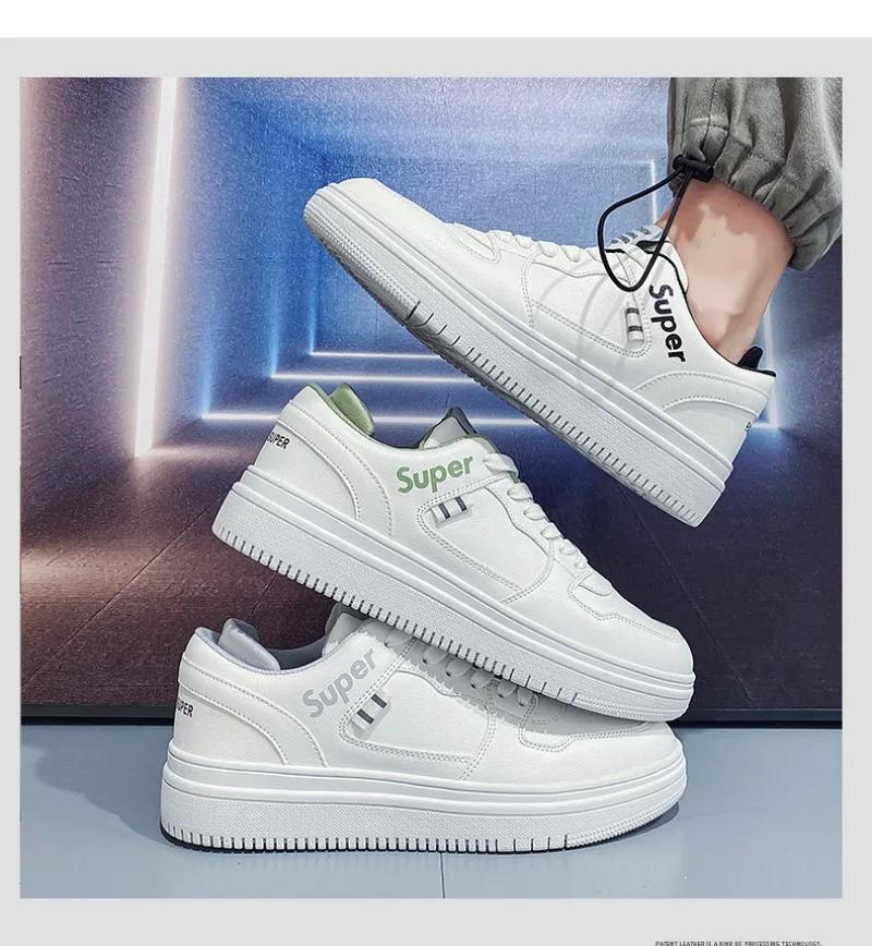 Мужская повседневная спортивная обувь Летние дышащие спортивные универсальные модные кроссовки Модная обувь для мальчиков Повседневная обувь на шнуровке белого цвета