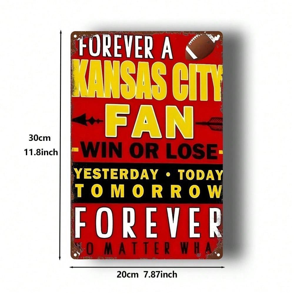 Жестяная металлическая табличка Kansas City Chiefs 8x12 Винтажное настенное искусство Декор для домашнего бара