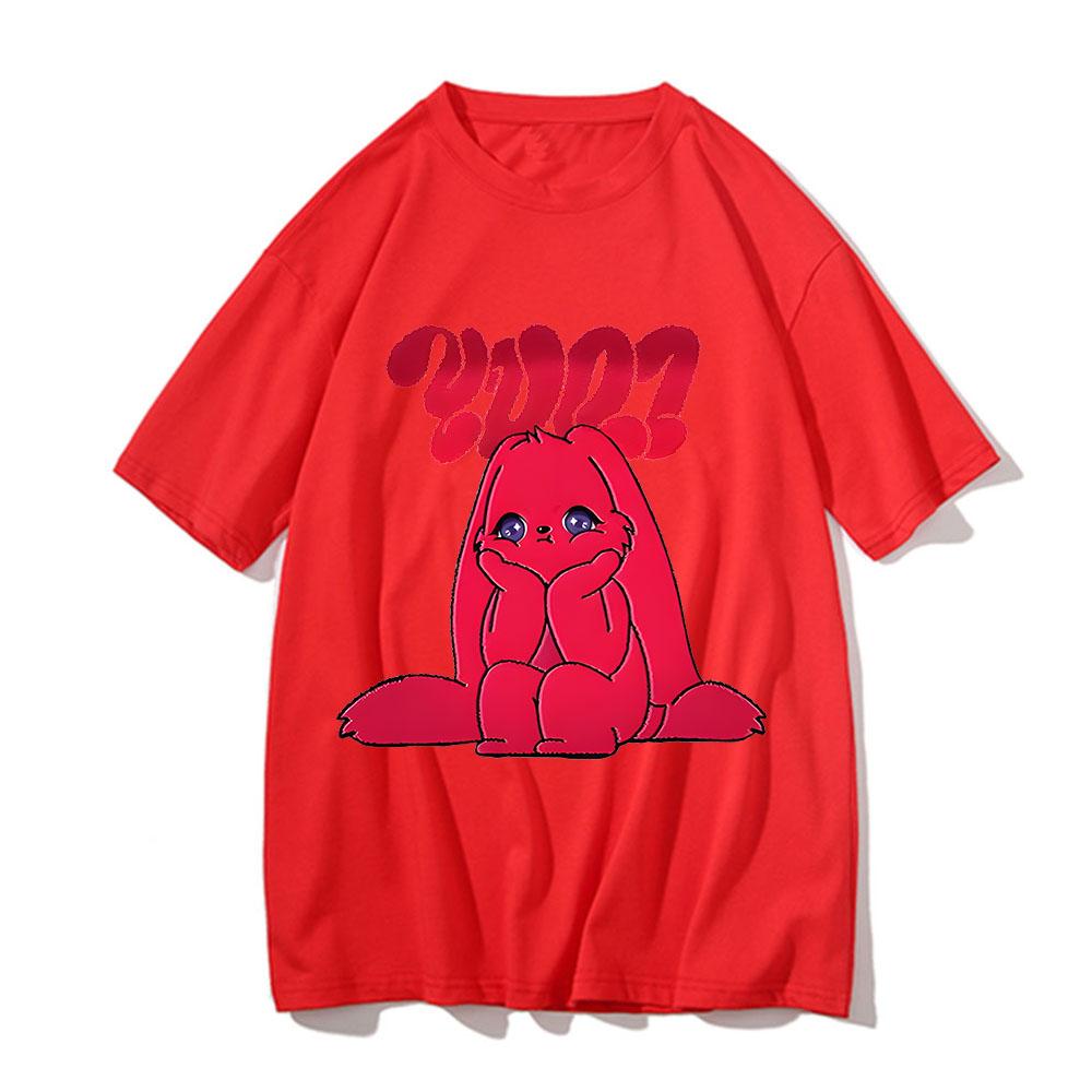 Yuqi 1-й мини-альбом YUQ1 футболка с принтом «Тот же кролик» Kawaii мода с круглым вырезом хлопковые топы футболка одежда для пар