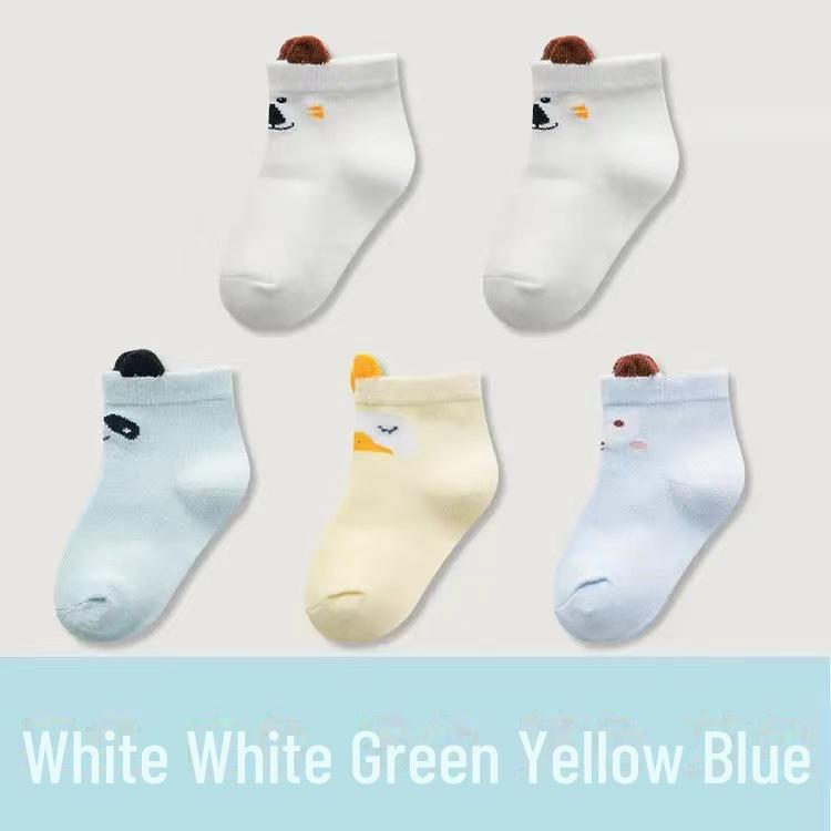 Хлопковые детские носки с рисунком на 1-3 года - весна и лето, средняя длина