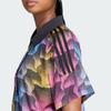 adidas Рубашка на пуговицах с короткими рукавами и сетчатым воротником с принтом Tiro, женские топы, разноцветные IQ4815