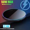 1PCS 50W Qi Wireless Charger Induction Fast Wireless Charging Pad for iPhone 14 13 12 11 Pro Max X Xr Xs 8 Samsung Galaxy S22 S20 S10 Huawei Xiaomi