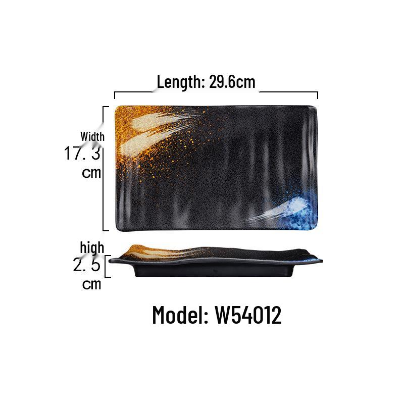 Japanese Melamine Rectangular Barbecue Side Dish Plate - Imitation Porcelain, Creative and Drop-Resistant for Hot Pot and Restaurants