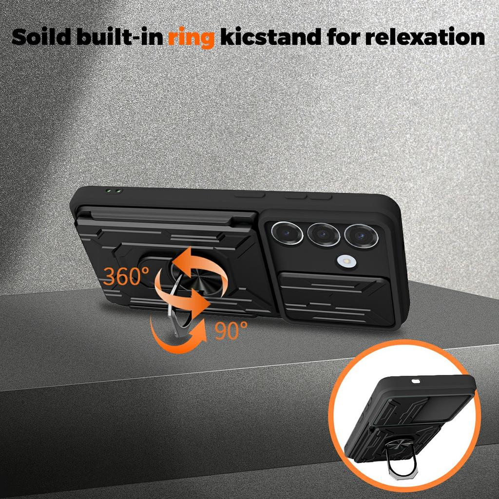 For Samsung Galaxy A57 5G Case PC + TPU Kickstand Phone Back Cover with Camera Slider