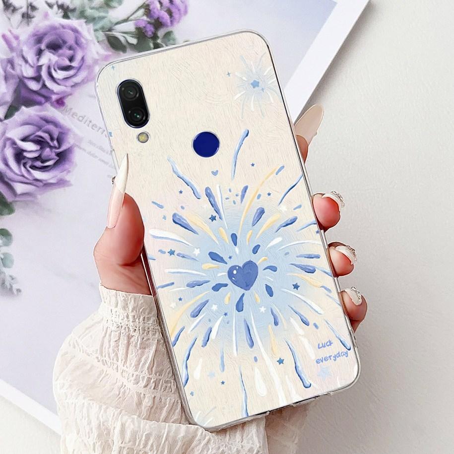 Для чехла Xiaomi Redmi 7 7A Чехол Роскошный Расписной Мягкий Прозрачный Силикон ТПУ Ударопрочный Чехол Для Xiaomi Redmi Note 7 Pro Note7 Coque