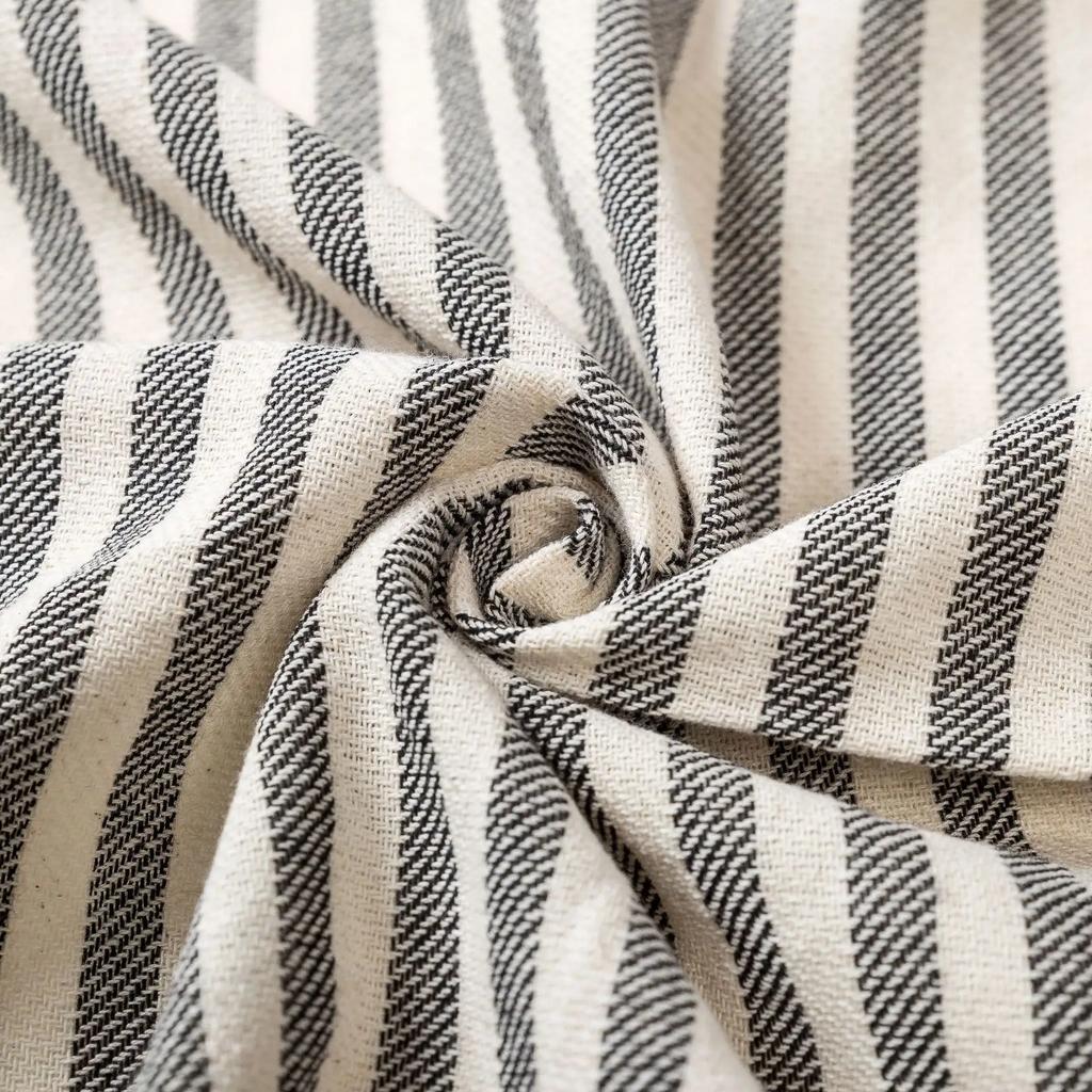 High Quality Custom Cotton Tassel Turkish Hammam Stripe Fouta Beach Towels Bag Printed Summer Use for Bath or Swim