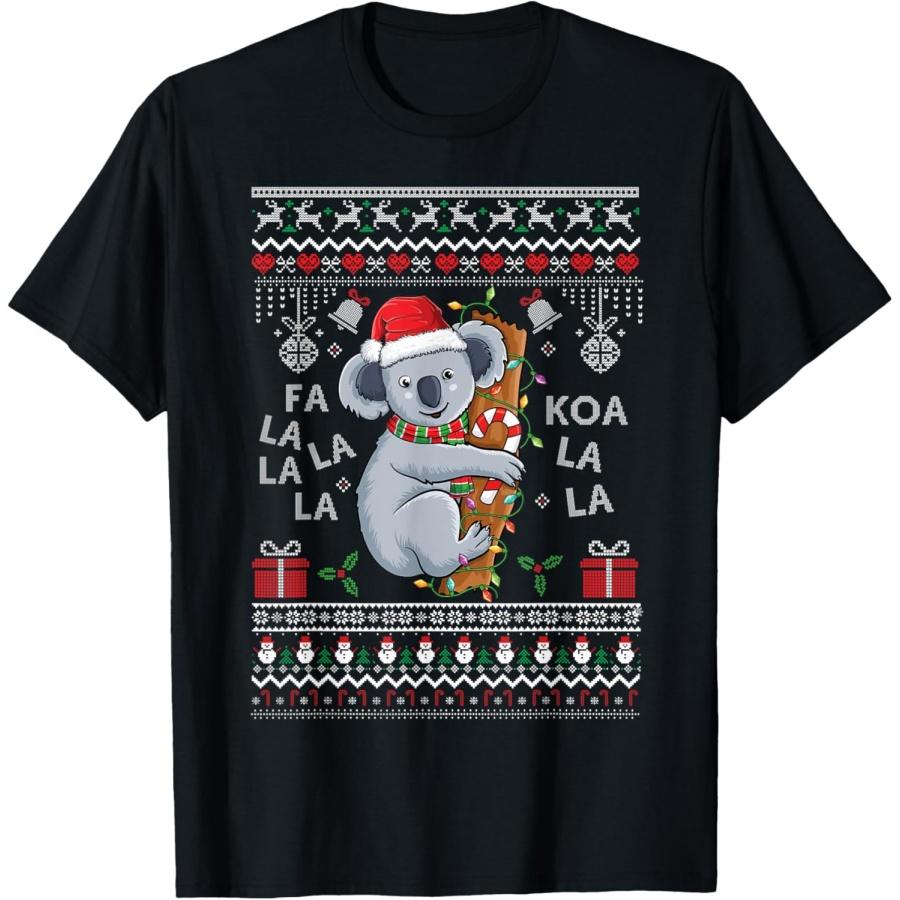 Fa-la-la Koala-la-la Cute Koala Bear Santa Christmas Koala T-Shirt
