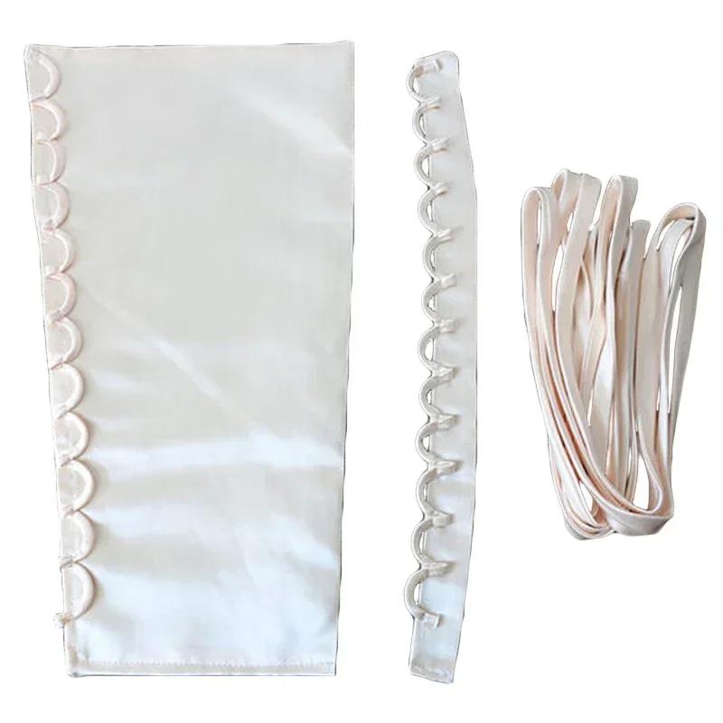 3Pcs Wedding Gown Back Repair Kit Satin Corset Lace Webbing with Zipper for DIY Dress Lace Up Sewing Accessories