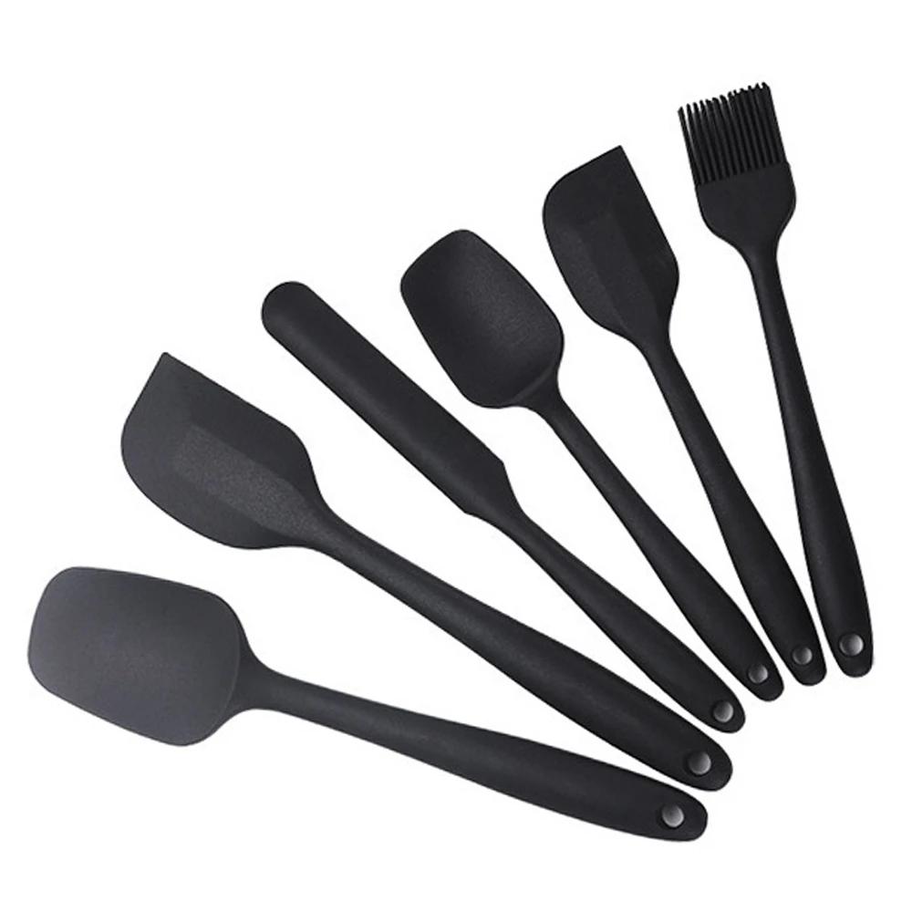 6Pcs Silicone Spatula Set Food Grade Non Stick Heat Resistant Spatulas Turner for Cooking Baking Mixing Baking Tools