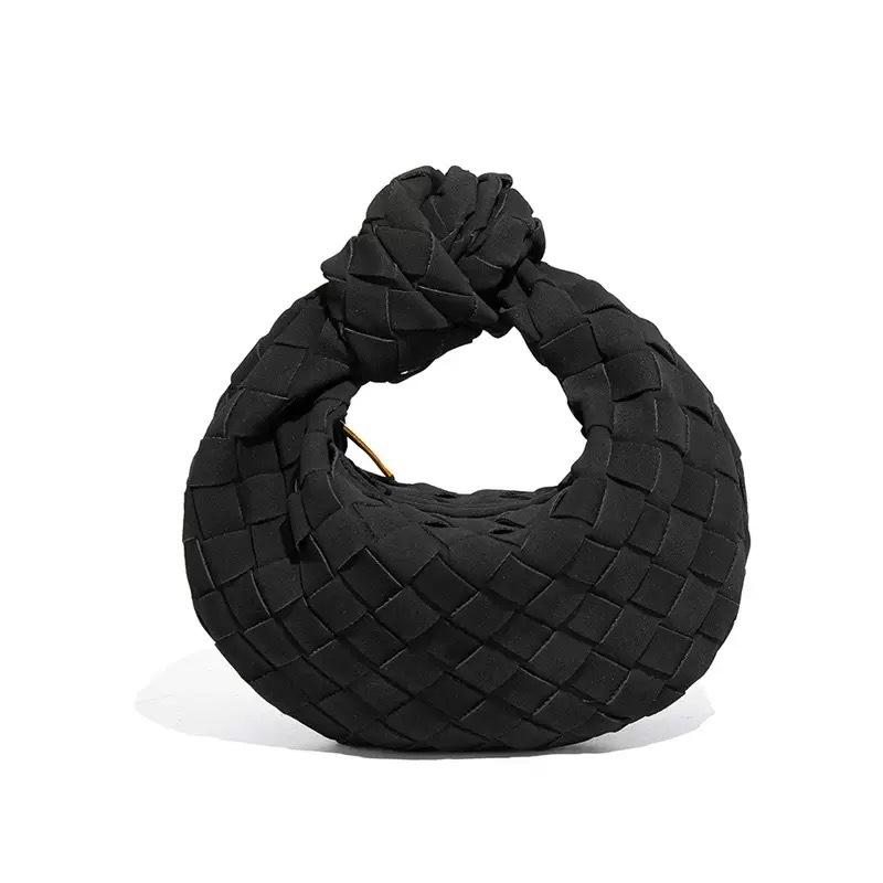 New autumn and winter fashion versatile cross-border handmade woven women's bag mini handbag high-end horn bag frosted bag