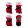 4pcs With Velvet Thick Puppy Socks Anti-slip Footwear Pet Shoes Rain Snow Boots Warm Dog Shoes