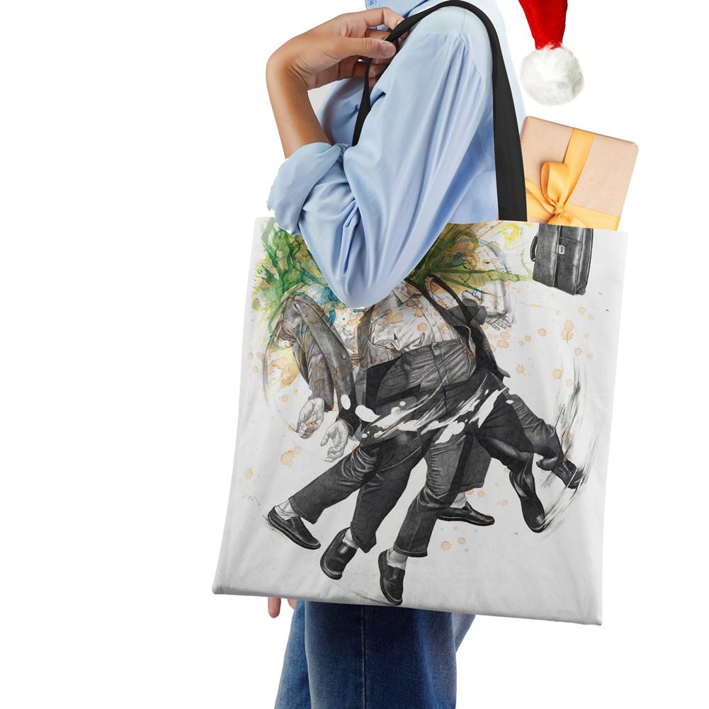 Раскрашенная холщовая сумка-тоут на плечо женская с милым принтом Харадзюку повседневная для покупок ручная сумка многоразовая большой вместимости пляжная сумка CLE