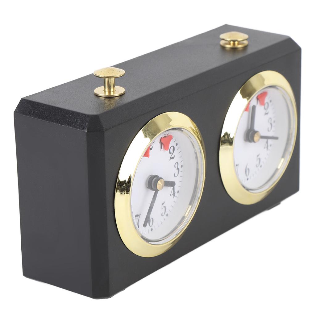 Mechanical Chess Clock Vintage Analog Chess Clock with Large Dials Wind Up Mechanism for Weiqi Competitions Black