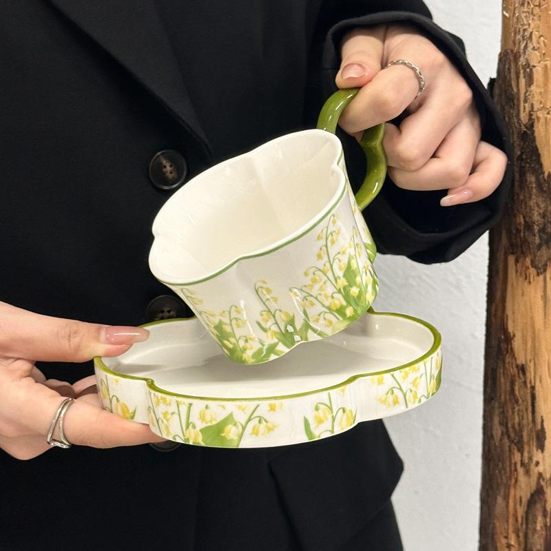 Керамическая кофейная чашка и блюдце в стиле французского ретро, изысканная, высококлассная, в стиле легкой роскоши, подарочная коробка, сувенир