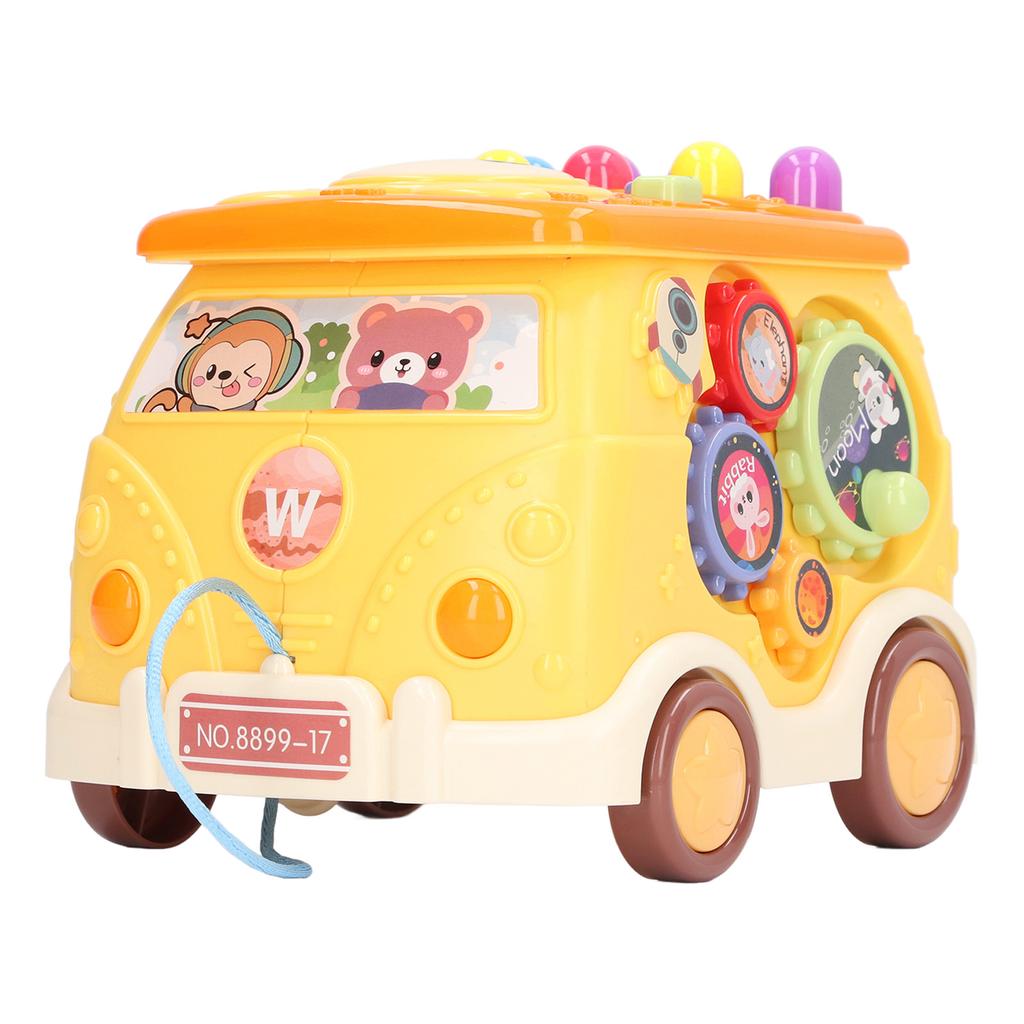 Bus Beat A Mole Toy Educational Sound Light Interactive Musical Learning Activity Cube Bus Toy for