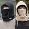 Новый набор: плюшевая шапка, шарф, маска для лица для женщин, мужчин. Зимние шапки-бини. Уличная ветрозащитная шапка. Толстая теплая шапка с капюшоном. Покрытие для головы и шеи для езды на велосипеде.