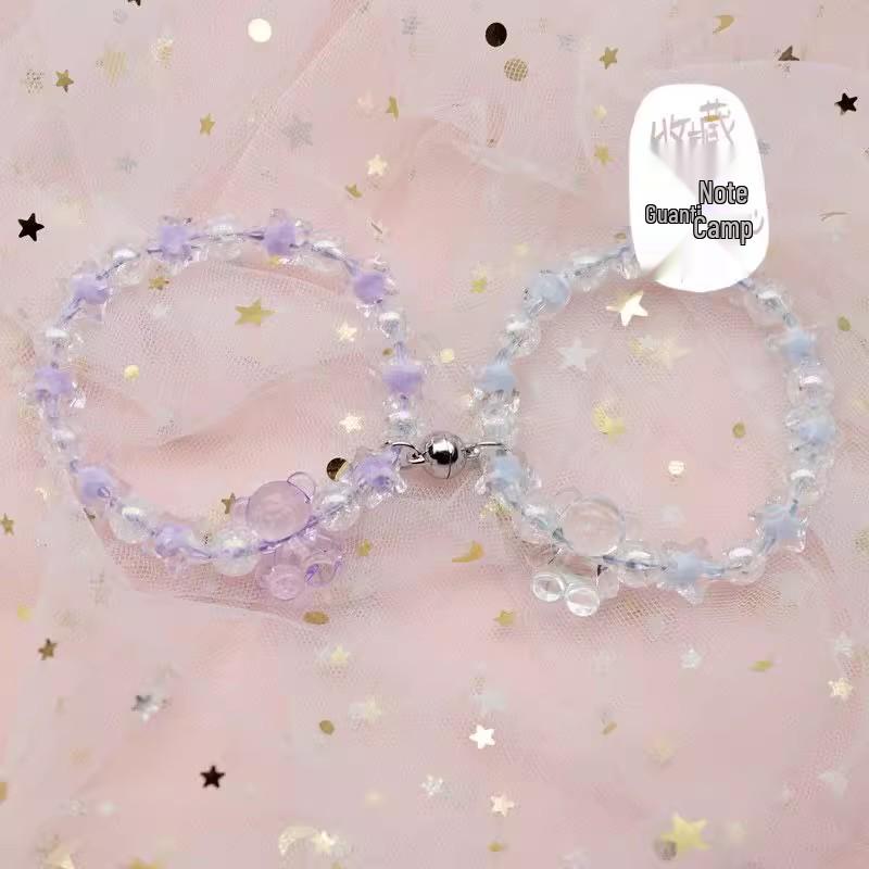 Красочные браслеты с бусинами в стиле преппи с мишками для пар и друзей