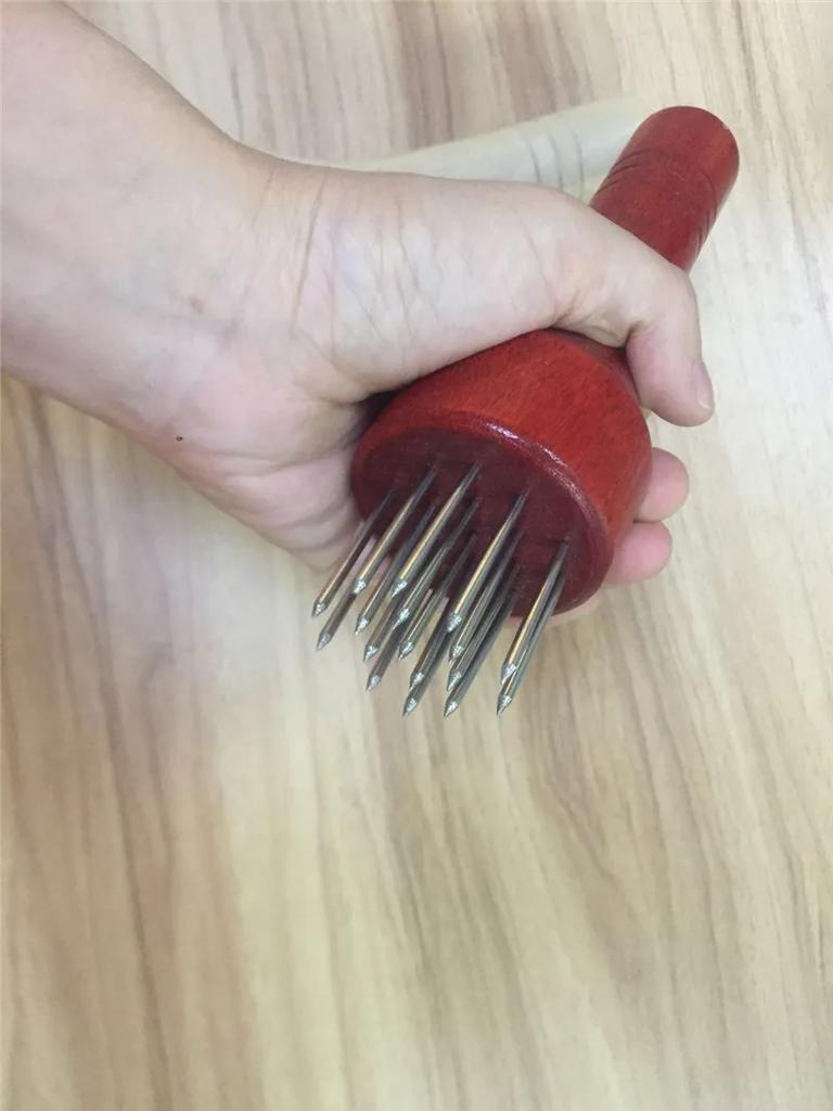 Иглы для мяса из нержавеющей стали с деревянной ручкой, профессиональные иглы для размягчения мяса, для нежного стейка из говядины, кухонные инструменты