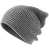 Plain grey color acrylic wool knitted men & women outdoor wear beanie caps in stock ready to ship price beanie caps