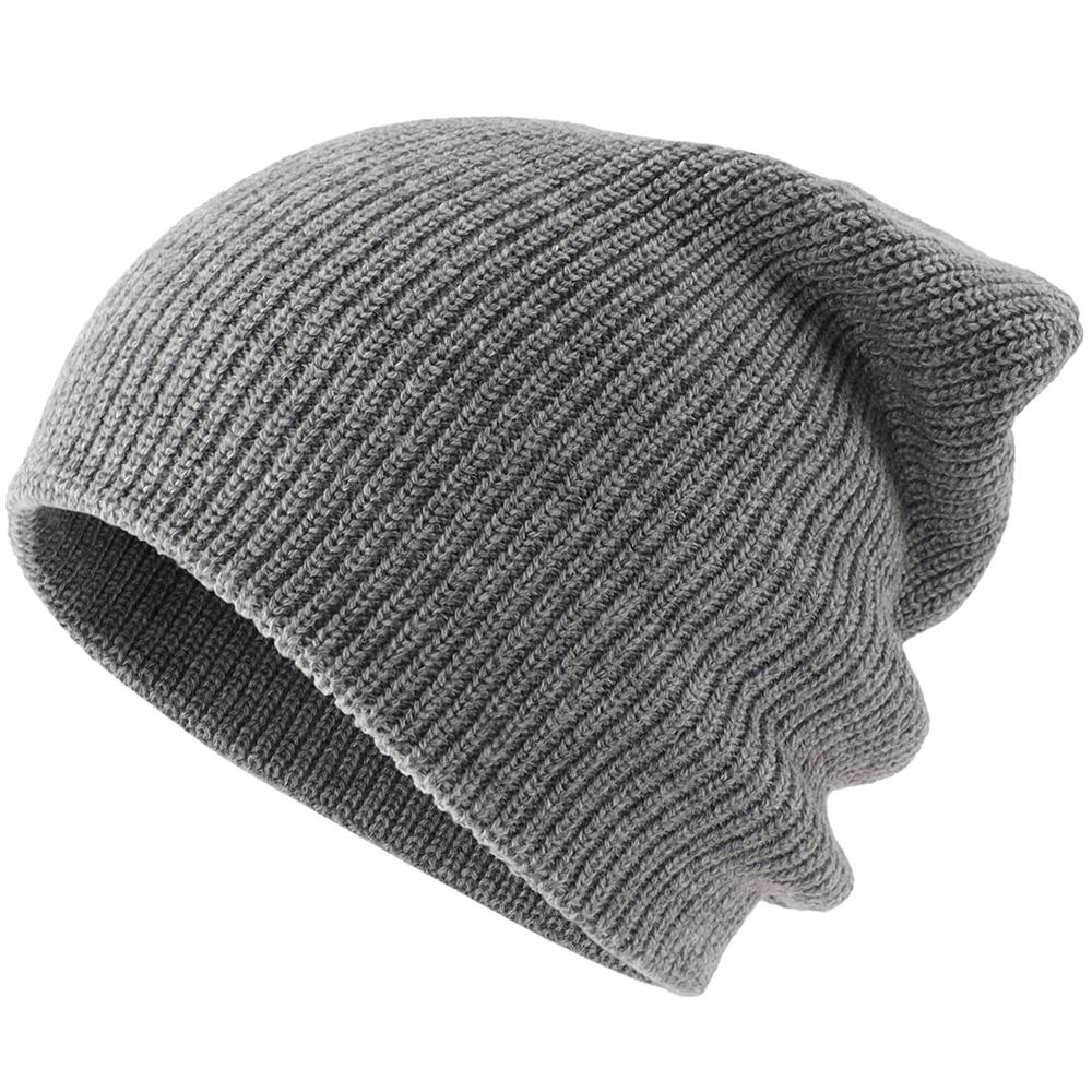 Plain grey color acrylic wool knitted men & women outdoor wear beanie caps in stock ready to ship price beanie caps