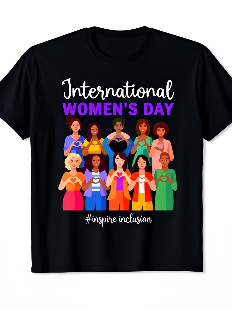 Funny Unisex's Day 8 March 2024 International Womens Day Crew TShirt Round Neck Short Sleeve Tshirt