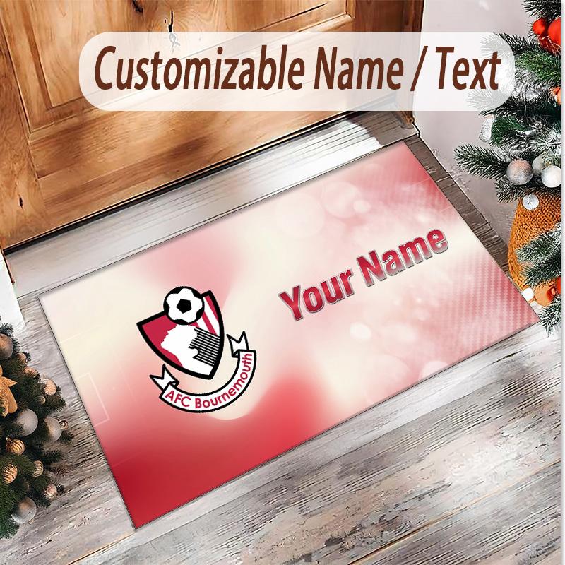 Personalized Crystal Velvet Carpet Bournemouth Football Pattern Non Slip Floor Rug