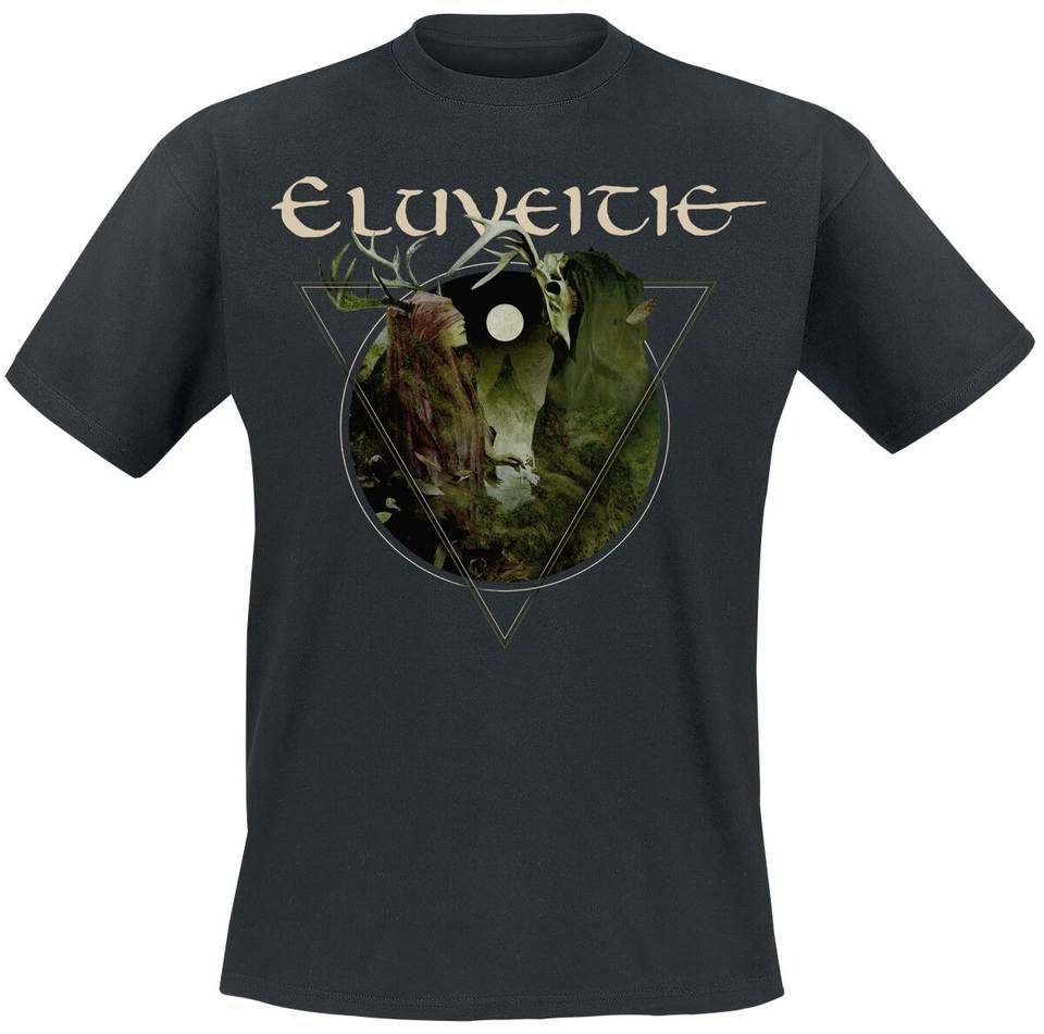 Eluveitie Предупреждение Лесная Ведьма Принт Черная Хлопковая Футболка Мужчины Женщины Фолк Метал Унисекс Футболка
