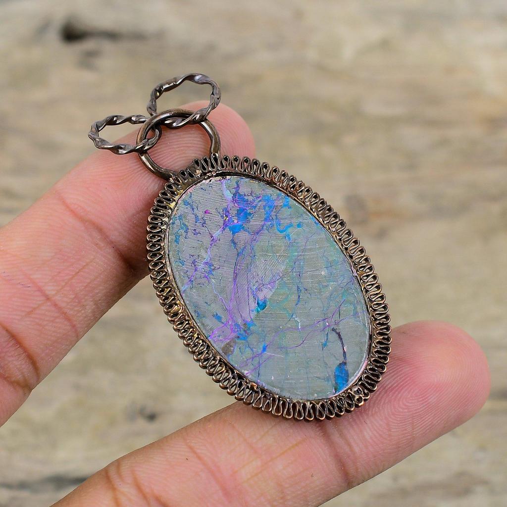 Chrysocolla Pendant Electroformed Copper Pendant Handmade Brand New Pendant Electroformed Gemstone Jewelry Wedding Gift Chrysocolla Jewelry
